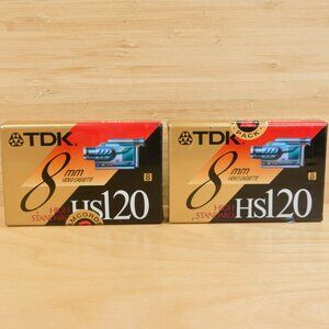 TDK 8mm Video Cassette HS 120 – 2 Pack / Sealed / Blank Tapes